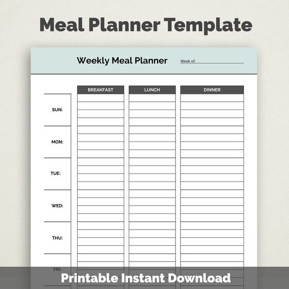 Meal planning template for mac